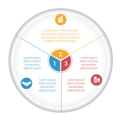 Pie chart diagram data 3 options for text area
