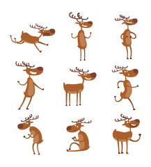 Obraz premium Cartoon deer vector character