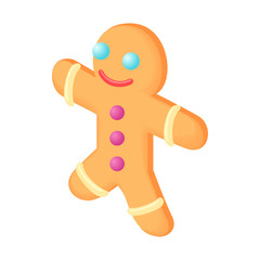 Christmas cookie icon in cartoon style isolated on white background. New year symbol