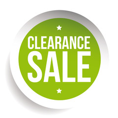 Clearance Sale green vector label or tag