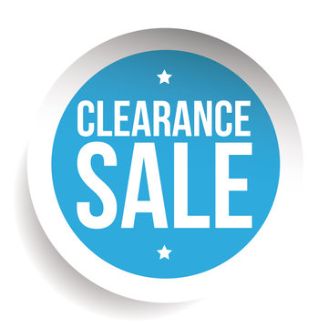 Clearance Sale blue vector label or tag