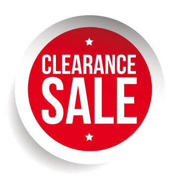 Clearance Sale red vector label or tag
