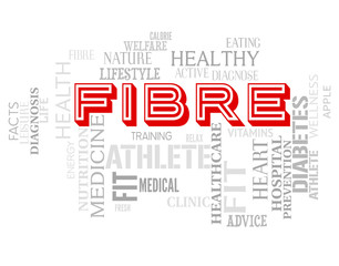 Fibre Words Represents Nutrition Health And Grain