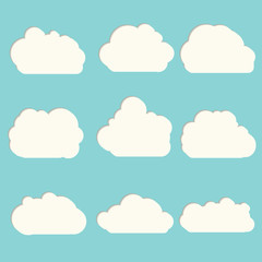 Cloud icon set illustration