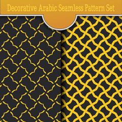 decorative arabic seamless pattern set