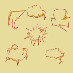 Hand Drawn Vintage Comic Bubble text set