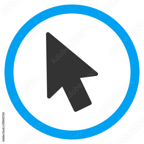 "Mouse Pointer vector bicolor rounded icon. Image style is a flat icon