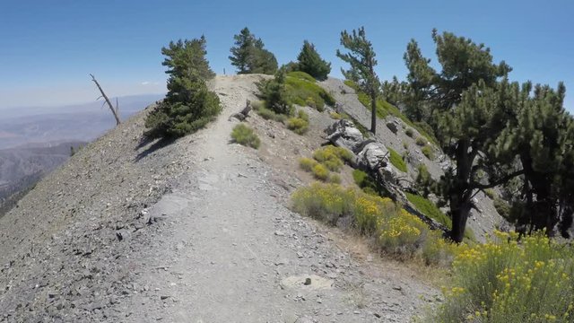 Devils backbone trail moving time lapse on Mt Baldy in the Angeles National Forest near Los Angeles California.