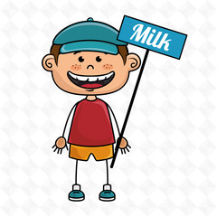 boy milk box drink vector illustration graphic
