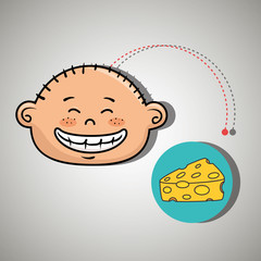 boy cheese food eat vector illustration graphic