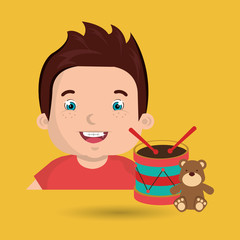 boy toys happy cartoon vector illustration graphic