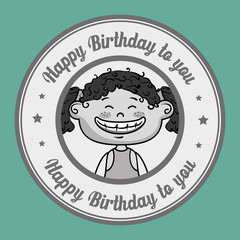girl happy birthday vector illustration graphic eps 10