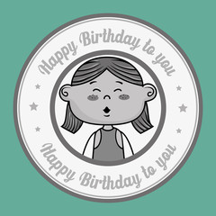 girl happy birthday vector illustration graphic eps 10