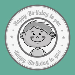 boy cartoon happy birthday vector illustration graphic