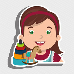 girl toys cartoon vector illustration graphic eps 10