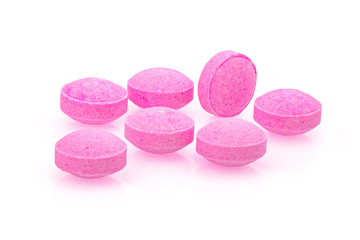 Pink pills closeup drug macro photography