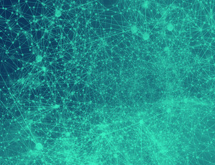 world of particle star abstract ai tech neon glow wave futuristic network background illustration, cyber space time, system of galaxy, light stream of data hologram