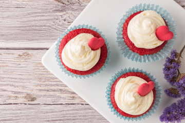 Heart cupcakes for Valentine's Day