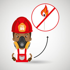 man fire helmet mask vector illustration graphic