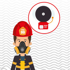 man fire alarm vector illustration graphic eps 10