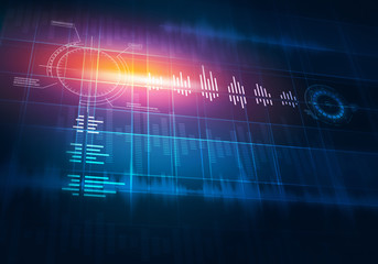 Sound equalizer background . Mixed media