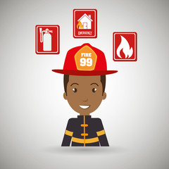 man fire helmet mask vector illustration graphic