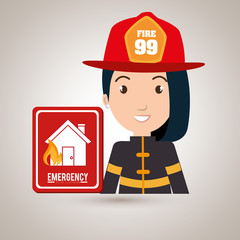 woman fire house icon vector illustration graphic