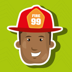 firefighter man service fire vector illustration graphic