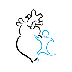 heart running man healthy lifestyle fitness gym bodybuilding icon. Flat and Isolated design. Vector illustration