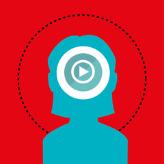 silhouette play music icon vector illustration eps10