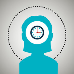 silhouette woman watch icon vector illustration eps10