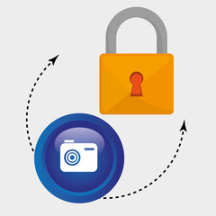 padlockcamera hand icon design, vector illustration eps10