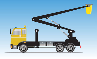 Crane truck with Bucket
