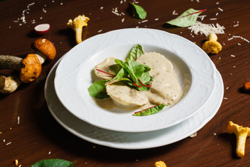 ravioli with mushrooms