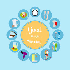 Good morning new day background. Vector illustrationa