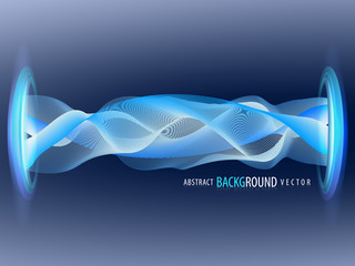 abstract wavy lines blue background vector