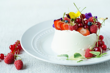 dessert with berries