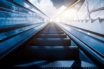 Escalator in an underground station
