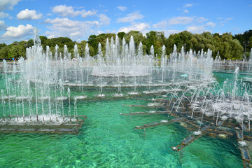 Beautiful Fountain in Tsaritsyno park in Moscow, Russia