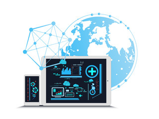 ecommerce marketing global communication. isolated vector