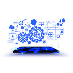 smart technology concept background design. isolated vector