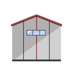 Warehouse exterior isolated on white background flat vector illustration