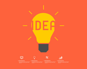 Idea bulb. Light bulb icon with concept of idea vector illustration isolated on white background.