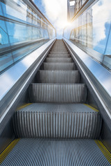 Escalator in an underground station