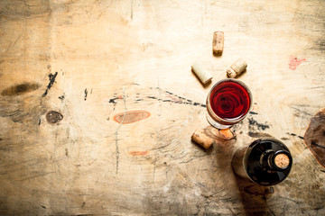 Red wine with corks.