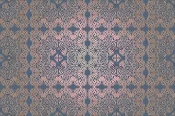 Guilloche pattern, monogram openwork decoration elements Vintage textures.