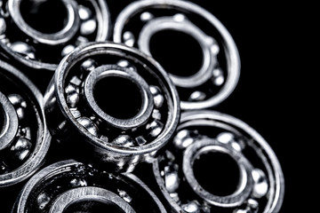 Metal gears on black background