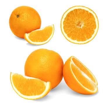 Isolated Collage Collection of Fruit Oranges on a white background