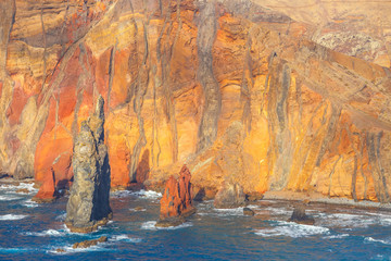 cliffs at the Ponta de Sao Lourenco, Madeira, Portugal
