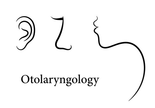 Otolaryngology set with ear, nose and throat patterns